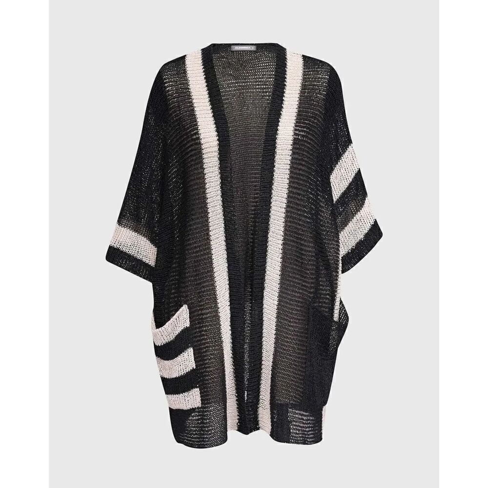 Alembika Shady Cardigan Sweater Mono Short Sleeve Open Front Size Small